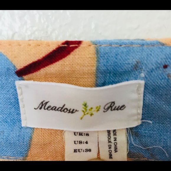 Anthropologie Rue Meadow Peach Linen A Line Skirt - Picture 4 of 8